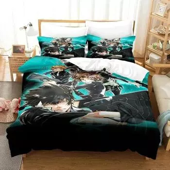 Anime Psycho Pass Bedding Set Duvet Cover Bed Set Quilt Cover Pillowcase Comforter king Queen Size Boys Adult Bedding Set EU single(135x200cm)