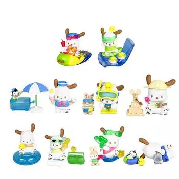 Anime Pvc Pochacco Model Collection 9 Pieces Beach Series Gift For Home Decor