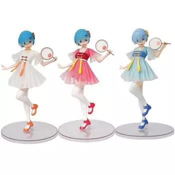 Аниме Rem Ram китайское платье стоячая модель игрушки из ПВХ подарки настольные украшения белый