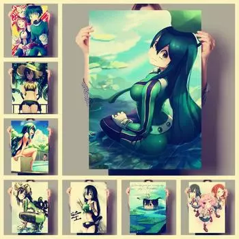 Аниме рисунок HD My Hero Academia винтажный постер Asui Tsuyu украшения искусство домашний декор гостиная диван Настенный декор холст постер A4 21x30cm No Frame