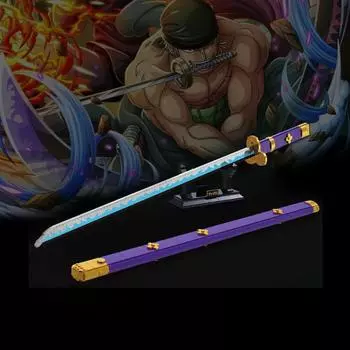 Аниме Ророноа Зоро Меч Модель Строительные Блоки Мечники Моделирование Катана Самурайский Нож Оружие Собрать Кирпичи Подарки Игрушка 936PCS