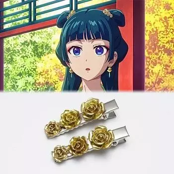 Аниме Роза Цветок Заколка Заколка Утконос Зажим Боковая челка Косплей Аксессуары Головные уборы Девушки Женщины 1PC