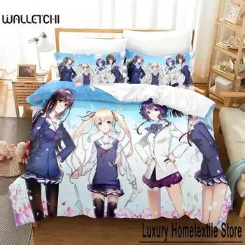 Аниме Саекано Как воспитать скучную девушку Комплект постельного белья для мальчиков и девочек Твин Queen Size Пододеяльник Наволочка Кровать Дети Взрослые 70x133cm 2pcs