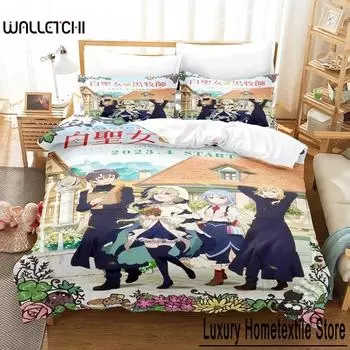Anime Saint cecilia & Pastor lawrence Bedding Set Boys Girls Twin Queen Size Duvet Cover Pillowcase Bed Kids Adult Customizable 70x133cm 2pcs