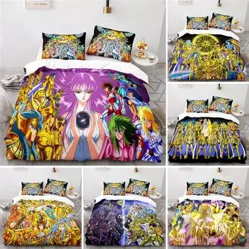 Anime Saint Seiya Bedding Set Duvet Cover Bedroom Comforter Covers Single Twin King Size Quilt Cover Home Textile 70x133cm 2pcs