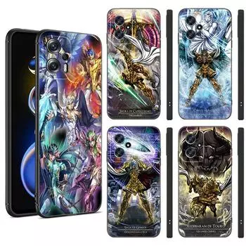Аниме Saint-Seiya черный силиконовый чехол для телефона Xiaomi POCO X3 X4 NFC F3 F4 GT F5 M3 M4 M6 X5 X6 Pro 5G C55 C65 M5 POCO F3 GT