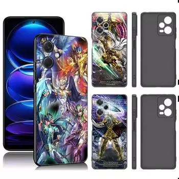 Аниме Saint-Seiya черный силиконовый чехол для телефона Xiaomi Redmi Note 9 10 11 11S 11T 12 13 Pro 5G Plus 9S 10S 12S Redmi Note 11S 4G