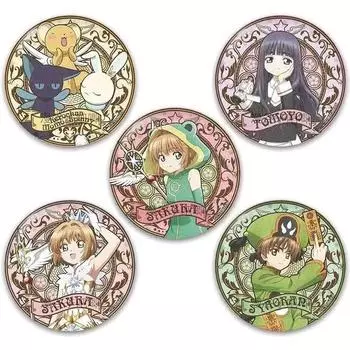 Аниме Сакура Булавки Круглая Брошь Мультфильм Значок для Рюкзака Одежда Подарочный Аксессуар