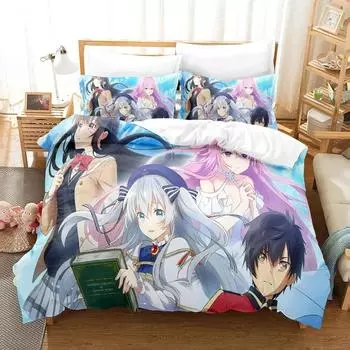 Anime Seirei Gensouki Bedding Set Boys Girls Twin Queen Size Duvet Cover Pillowcase Bed Boys Adult Fashion Home Textileextile EU single(135x200cm)