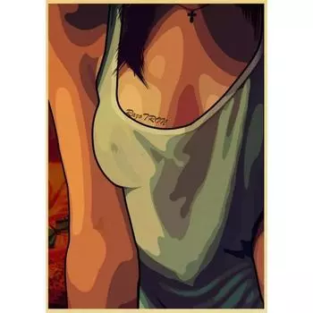 Аниме Сексуальная Крутая Девушка Женщина Рот Задница Леденец Дым Язык Постер Настенное Искусство Холст Живопись Комната Домашний Декор Подарок 21cm30cm NoFrame