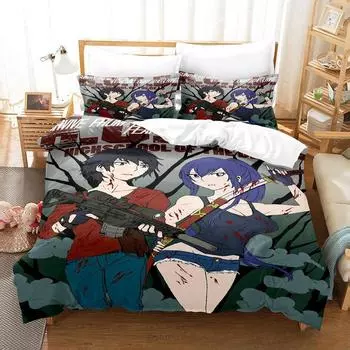 Anime Sexy Girl Highschool of the Dead Bedding Set Single Twin Full Queen King Size Bed Set Adult Kid Bedroom Duvet cover Sets EU Twin 135x200cm