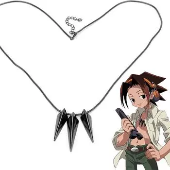 Аниме SHAMAN KING Yoh Asakura Косплей Ожерелье Унисекс Сплав Колье Панк Хип-поп Шило Подвеска Ювелирные Изделия Готический Аксессуар Реквизит Подарки