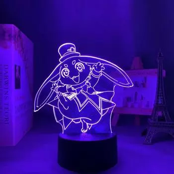 Аниме Shangri-La Frontier Night Light Emul Sunraku Figure LED Bedside Lamp Товары для фанатов BlackBaseNoRemote