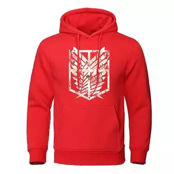 Anime Shield Pink Rose Printed Hoodies Mens Pocket Autumn Street Clothes Pullover Loose Streetwear Fleece Hoodies S