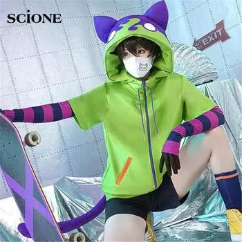 Аниме SK8 The Infinity Косплей Костюм Chinen Miya SK Eight Косплей Хэллоуин Вечеринка Cos Одежда Куртка Хвост Перчатки 6 шт./компл.