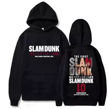 Anime Slam Dunk Hoodies De L, Pulver Casual Com Capuz Streetwearsakuragi Hanamichi Print Tops Animation Casual Sports Style L чёрный