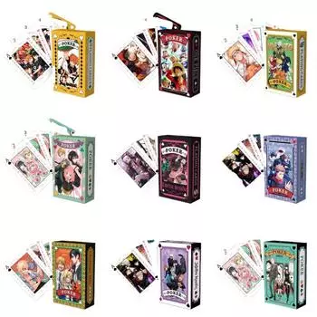 Аниме SPY X FAMILY Haikyuu, карты для настольных игр для косплея, дзюдзюцу кайсен, покерные карты в твердом переплете Hunter X Hunter 1
