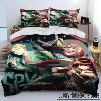 Anime SPYFAMILY Anya Bedding Set Boys Girls Twin Queen Size Duvet Cover Pillowcase Bed Kids Adult Fashion Home Textile 70x133cm 2pcs