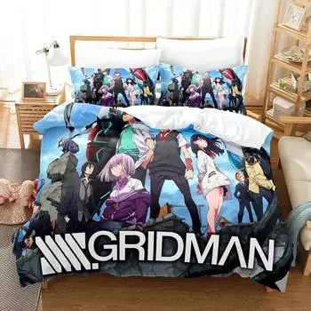 Anime SSSS.GRIDMAN Bedding Set Boys Girls Twin Queen Size Duvet Cover Pillowcase Bed Boys Adult Fashion Home Textileextile EU single(135x200cm)