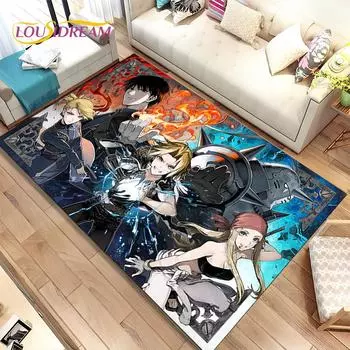 Аниме Стальной Алхимик Мультфильм Коврик, Коврик для Гостиной Спальня Диван Коврик Украшение, Детский Нескользящий Коврик 40x60cm(15x23in)