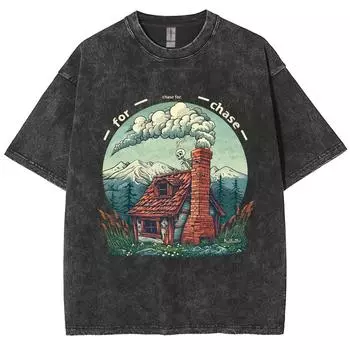 Аниме Стиль Моды Мужчин Женщин Футболка Оверсайз Стирка Хлопок Удобный Короткий Рукав Американский Винтаж Уличный Топ S