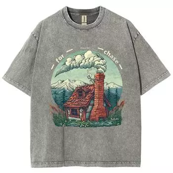 Аниме Стиль Моды Мужчин Женщин Футболка Оверсайз Стирка Хлопок Удобный Короткий Рукав Американский Винтаж Уличный Топ S