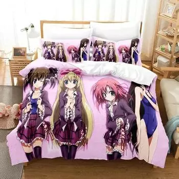 Anime Student Councils Discretion Bedding Set,Duvet Cover Bed Set Quilt Cover Pillowcase,King Queen Twin Size Boys Girls Adults 70x133cm 2pcs