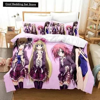 Аниме Студенческие советы Усмотрение Постельный набор,Пододеяльник Набор для кровати Пододеяльник Наволочка,Размер Кинг Квин Твин Мальчики Девочки Взрослые 155x215cm 3pcs