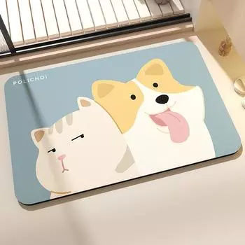 Anime Super Absorbent Diatomite Bath Mat Bathroom Mats Anti-Slip Floor Foot Mat Room Rugs Quick Dry Shower Carpet Washable 40cmx60cm