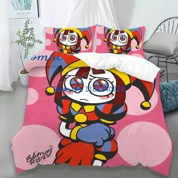 Anime The Amazing Digital Circus Duvet Cover Set 3D Print Comforter Cover Bedclothes for Boy Girl Bedding Sets Bedroom Decor Child 120x150cm