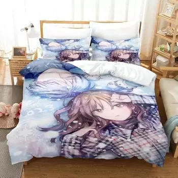 Anime The Ice Guy His Cool Female Colleague Bedding Set Duvet Cover Bed Set Quilt Cover Pillowcase Comforter king Queen Size 70x133cm 2pcs
