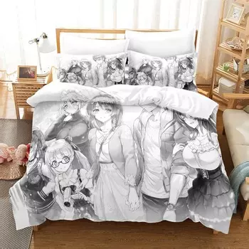 Anime The Testament of Sister New Devil Bedding Set Single Twin Full Queen King Size Bed Set Adult Kid Bedroom Duvet cover Sets EU Twin 135x200cm