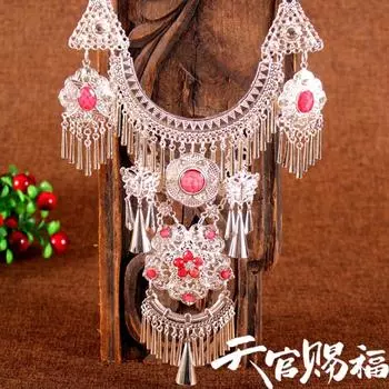 Аниме Tian Guan Ci Fu Heaven Official s Blessing Hua Cheng, ожерелье для косплея, китайское этническое колье, кулон с драгоценным камнем, ювелирный аксессуар