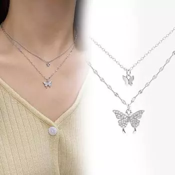 Аниме Tian Guan Ci Fu Heaven, официальное благословение, ожерелье для косплея, подвеска в виде бабочки, двухслойное колье, ювелирный аксессуар, подарок