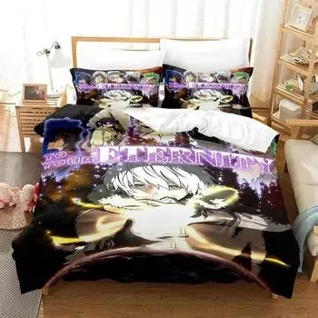 Anime To Your Eternity Bedding Set,Duvet Cover Comforter Bed Set Quilt Cover Pillowcase,King Queen Twin Size Boys Girls Adults 70x133cm 2pcs