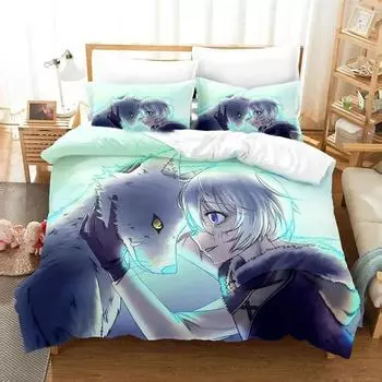 Аниме To Your Eternity Комплект постельного белья для мальчиков и девочек, двуспальный размер, пододеяльник, наволочка, кровать, дети, взрослый, модный домашний текстиль EU Single 135x200cm
