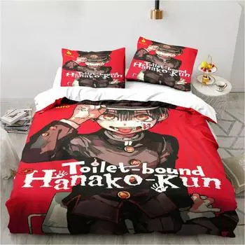 Anime Toilet-Bound Hanako-kun 3D Printed 2/3pcs Bedding Set Duvet Covers Pillowcases Comforter Bedding Set Bedclothes Bed Linen EU Twin 135x200cm