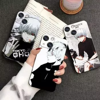Аниме Токийский Гуль Apple iPhone чехол для 15 14 13 12 11 Mini XS XR X 6S 6 Pro Max Plus черный мягкий чехол iPhone 6 6S шартрёз