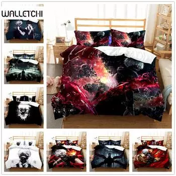 Аниме Токийский гуль пододеяльник комплект постельного белья UK Single Double King US Twin Full Queen EU single(135x200cm)