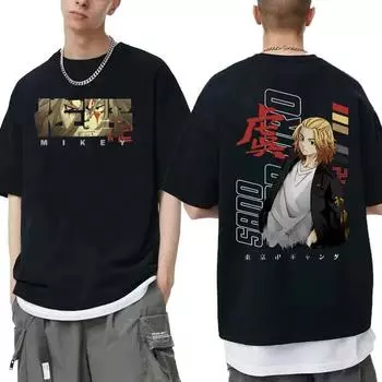 Аниме Токио Мстители Майки Unisexjiro Sano Графическая футболка унисекс Unisexga Harajuku Rock с коротким рукавом унисекс хип-хоп большие футболки L