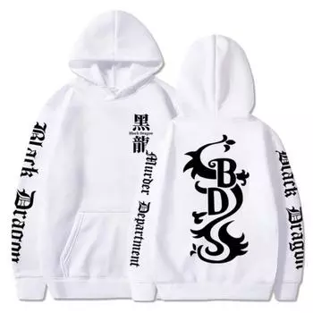 Аниме Токио Мстители унисекс толстовка с капюшоном уличная готический мультфильм черный дракон мужские толстовки с длинным рукавом Манга Харадзюку S