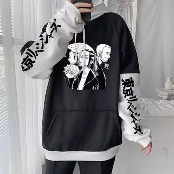 Аниме Tokyo Revengers Косплей Толстовка Манга Мультфильм BRAHMAN Имауши Вакаса и Сенджу Кавараги Графика Унисекс Свободные Толстовки XS чёрный