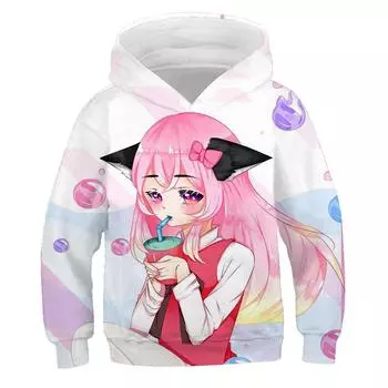 Аниме-толстовка с капюшоном Aphmau Merch Толстовки для девочек Kawaii Cartoon Толстовки для подростков 3D-принт Пуловеры Детская одежда Весна S