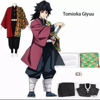 Аниме Убийца Демонов: Kimetsu No Yaiba Zenitsu Giyu Tanjirou Kamado Nezuko Косплей Женщины Дети Мужчины Кимоно Униформа Косплей Костюм 100