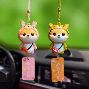 Аниме украшение интерьера автомобиля милый мультфильм Шиба ину авто зеркало заднего вида кулон украшение для автомобиля подарок аксессуары для интерьера