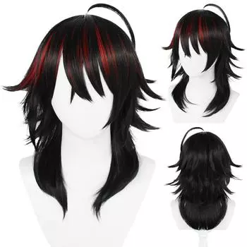 Аниме V Tuber NIJISANJI, парик для косплея, синтетические волосы, красные блики, черные парики для вечеринки в честь Хэллоуина, высокая температура One Size бежевый