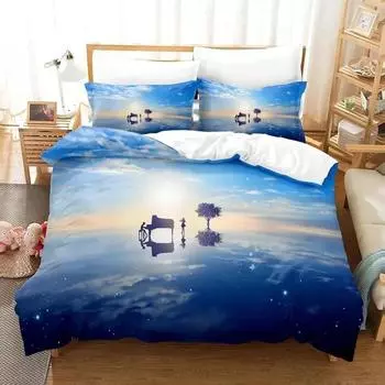 Anime Your Lie in April Bedding Set Duvet Cover Bed Set Quilt Cover Pillowcase Comforter king Queen Size Boys Adult Bedding Set 70x133cm 2pcs