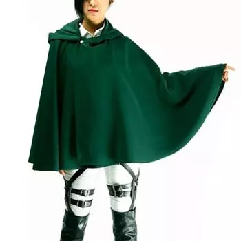 Аниме Yousheng Зеленый плащ с капюшоном на пуговицах Одинарный двухслойный толстый фэнтезийный халат для косплея Уличная фотография Повседневная одежда L Single Layer