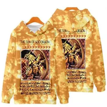 Аниме YU GI OH Duel Monsters 3D Print Женская/Мужская толстовка с капюшоном Уличная хип-хоп пуловер Детская куртка с капюшоном Косплей Костюм S