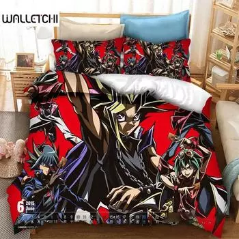Anime Yu Gi Oh Duel Yugi Bedding Sets exquisite bed supplies set duvet cover bed comforter set luxury birthday gift 135x200cm 2pcs